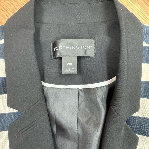 Women’s PXL Nautical Stripe Blazer Navy Cream Stripe Classiccore Preppy Academia - Picture 6 of 7